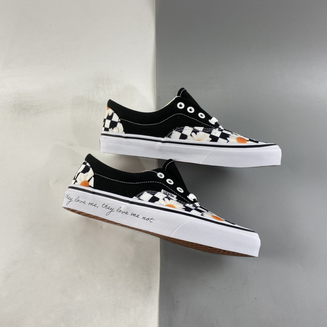 Vans Slip-On Vans Official Black and White Checkerboard Small Daisy VN0A5KX5B0B