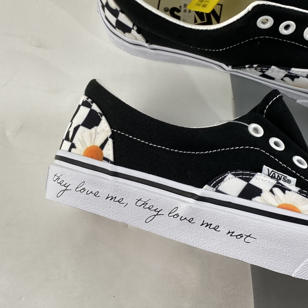 Vans Slip-On Vans Official Black and White Checkerboard Small Daisy VN0A5KX5B0B