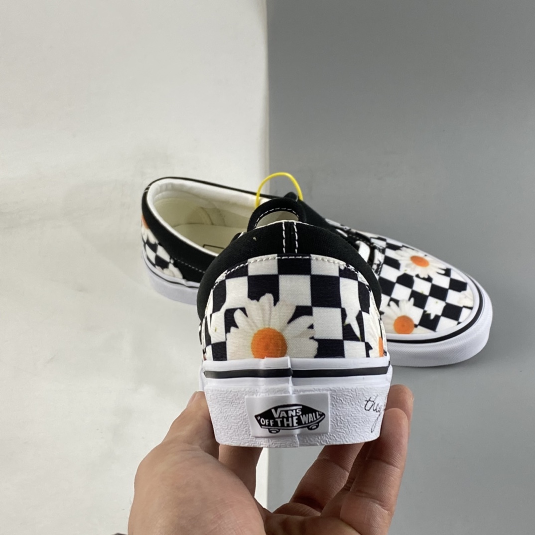 Vans Slip-On Vans Official Black and White Checkerboard Small Daisy VN0A5KX5B0B