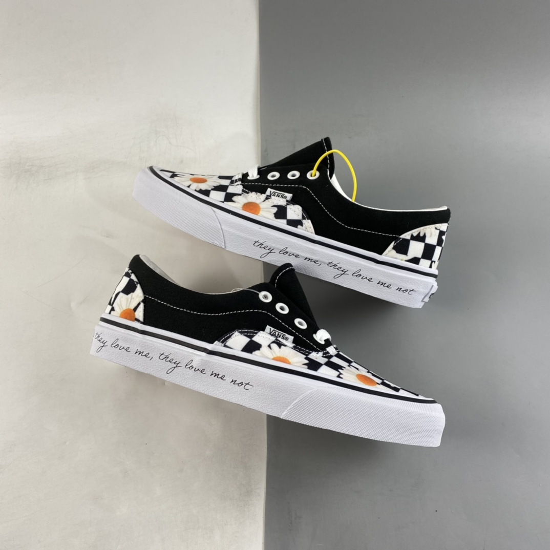 Vans Slip-On Vans Official Black and White Checkerboard Small Daisy VN0A5KX5B0B