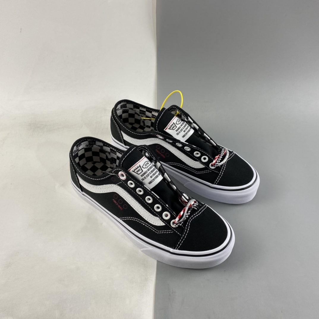 Vans Old Skool Vans Official Black Side Stripe Low Canvas Shoes VN0A54F49Y4