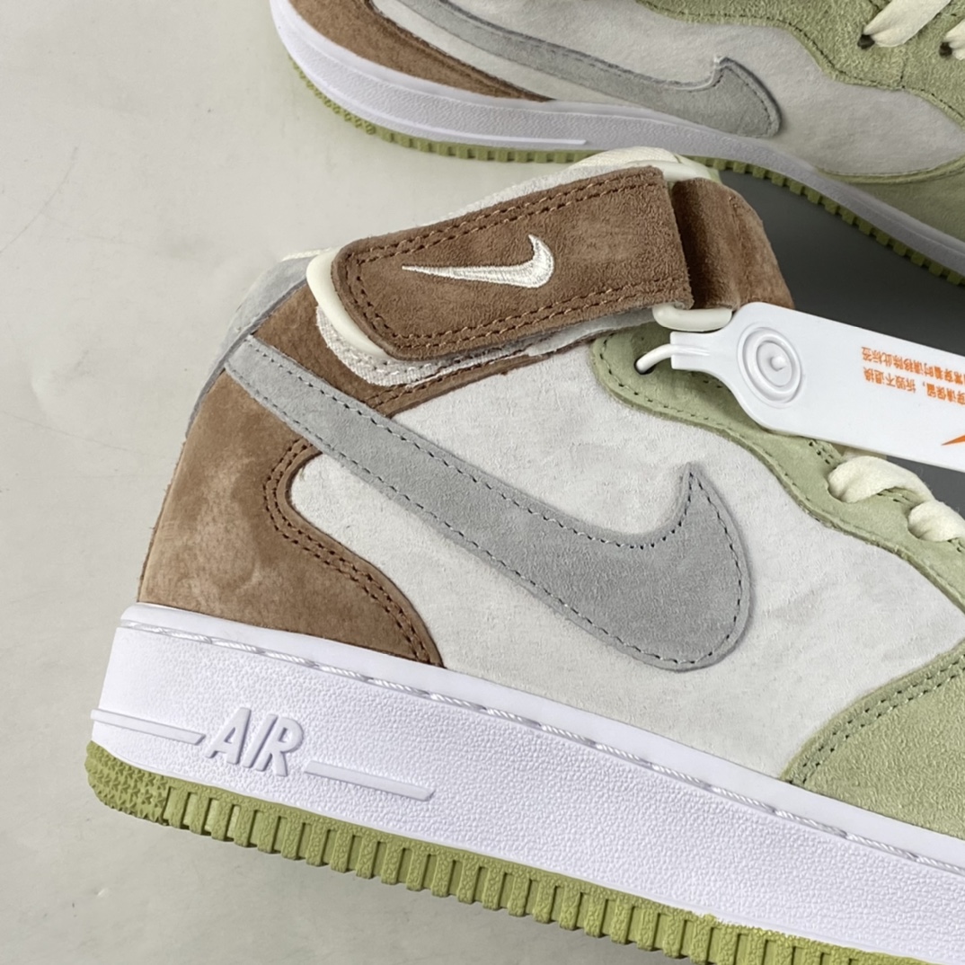 P260 NIKE Air Force 1 Mid ’07 浅绿灰 配色中帮空军一号休闲板鞋 AL6896-558