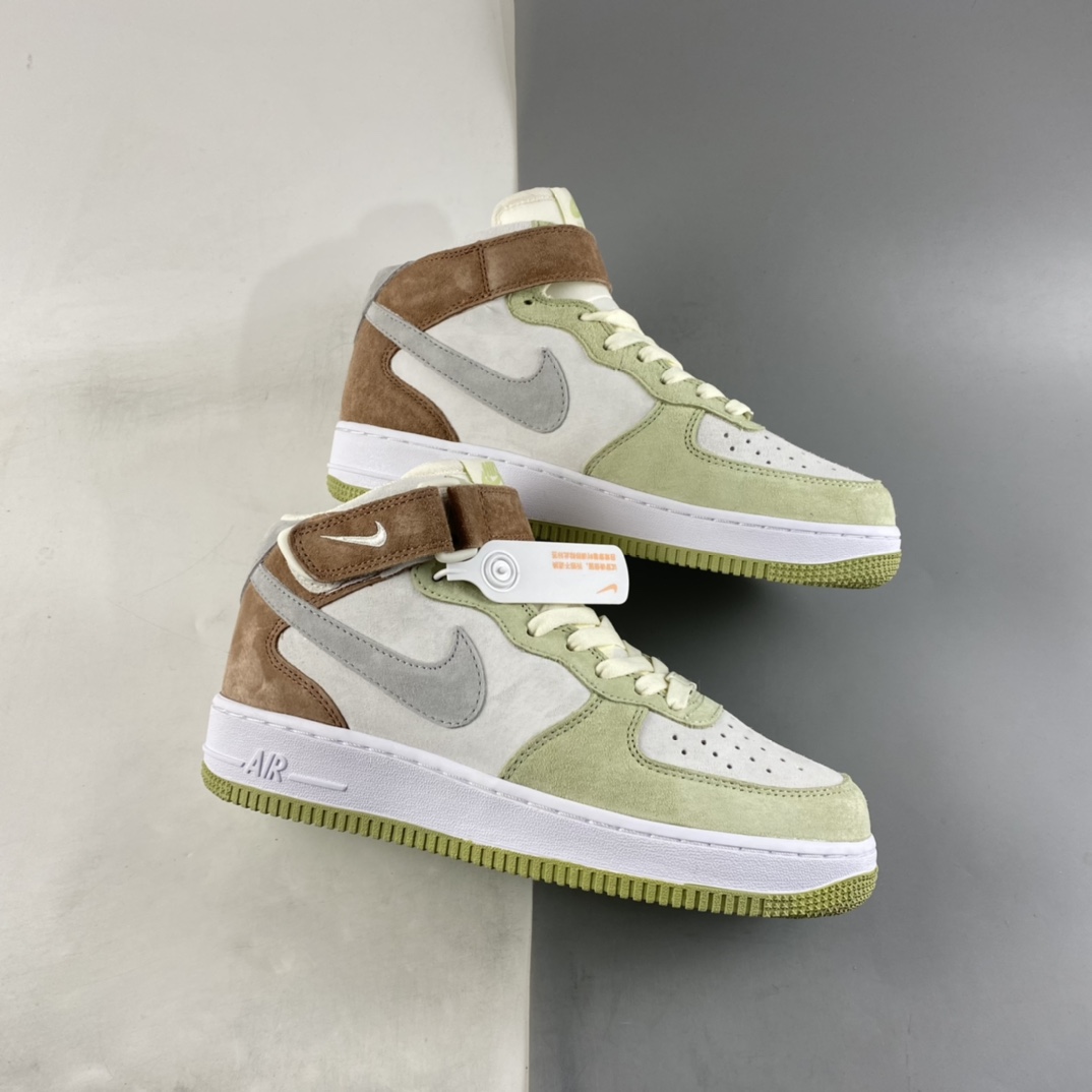 P260 NIKE Air Force 1 Mid ’07 浅绿灰 配色中帮空军一号休闲板鞋 AL6896-558