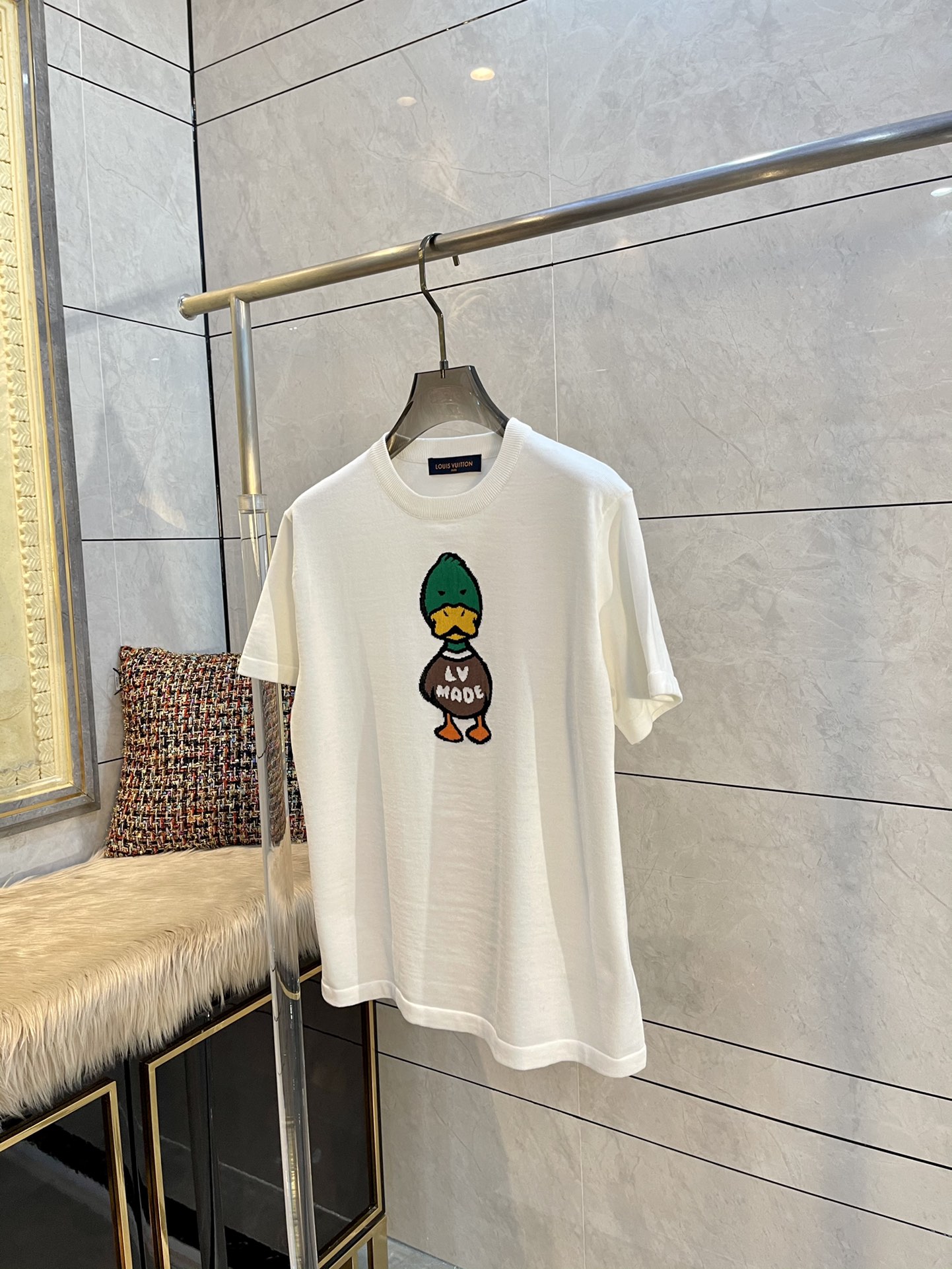 Louis Vuitton, Shirts, Louis Vuitton Intarsia Jacquard Duck Short Sleeve