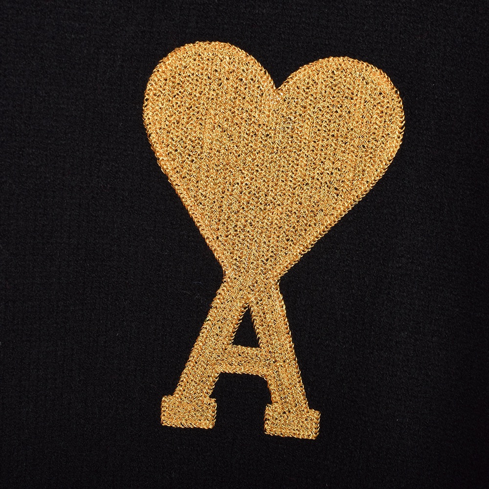 Ami’s High-Quality Women’s Suit: Classic Black and Gold Knit, Full Wool Fabric - 图片 3