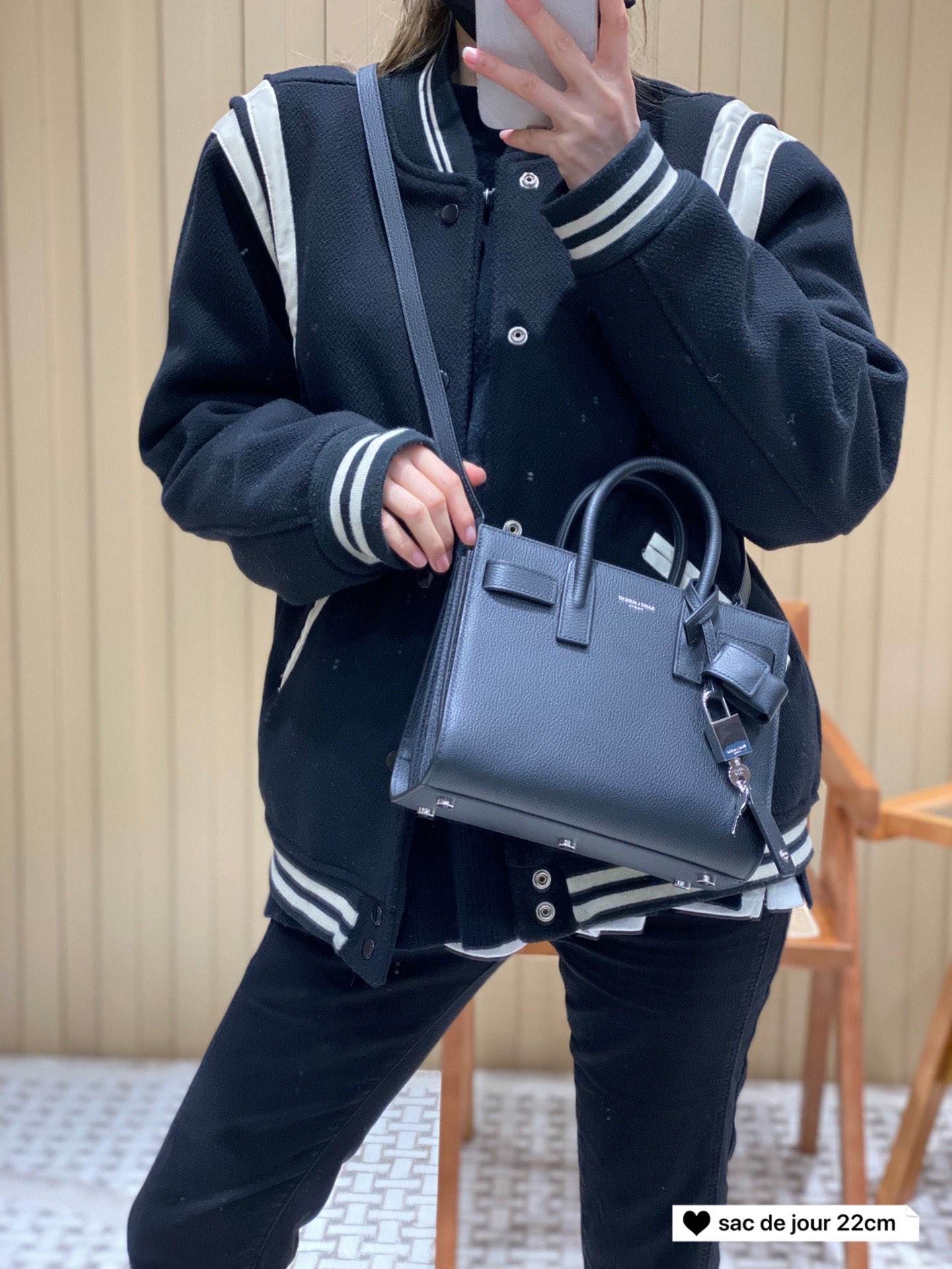 YSL sac de jour 22CM 山羊纹风琴包 340778黑色