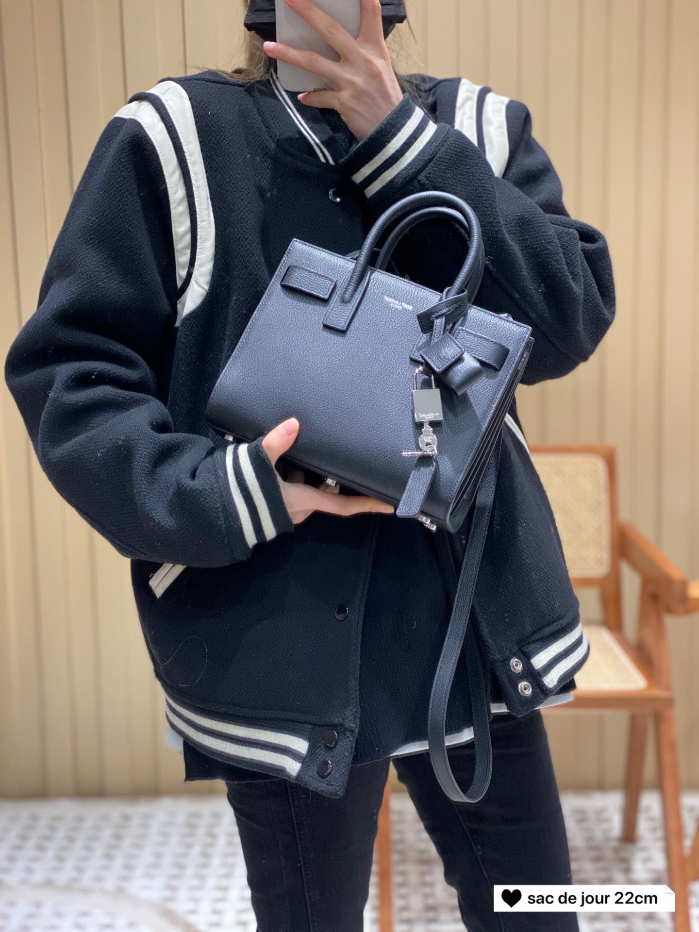 YSL sac de jour 22CM 山羊纹风琴包 340778黑色