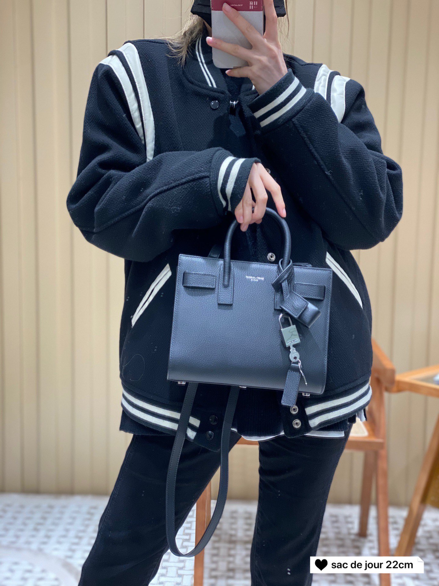 YSL sac de jour 22CM 山羊纹风琴包 340778黑色