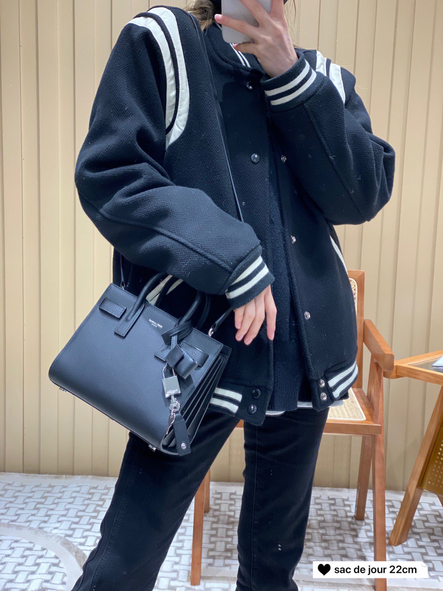 YSL sac de jour 22CM 山羊纹风琴包 340778黑色