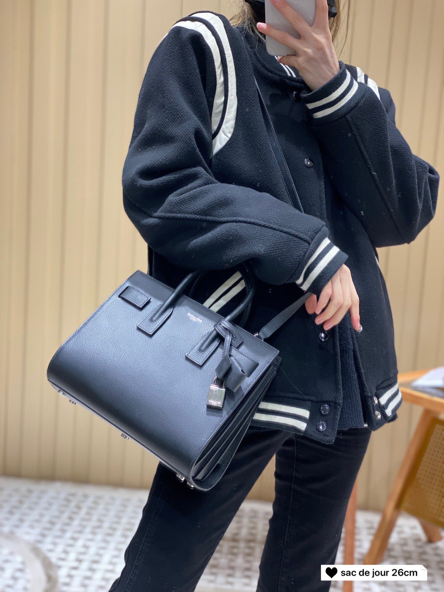 YSL sac de jour 26CM 山羊纹风琴包 377183黑色