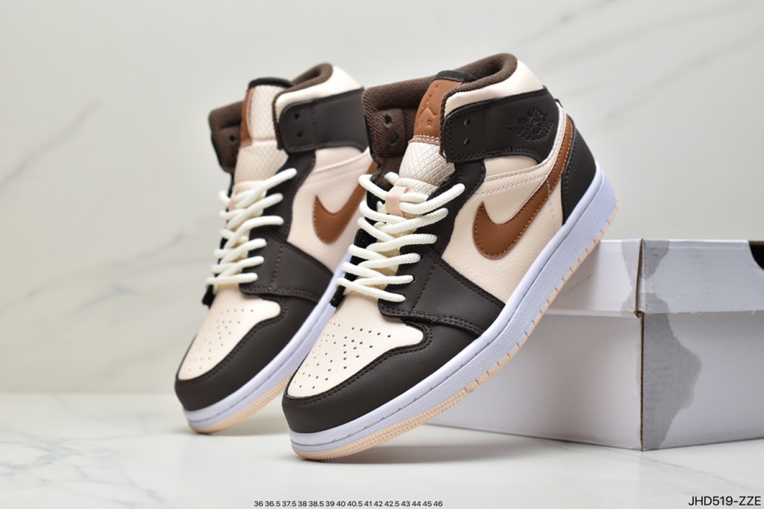 190 Air Jordan 1 Mid 中帮复古篮球鞋 米棕色 DO6699-20013