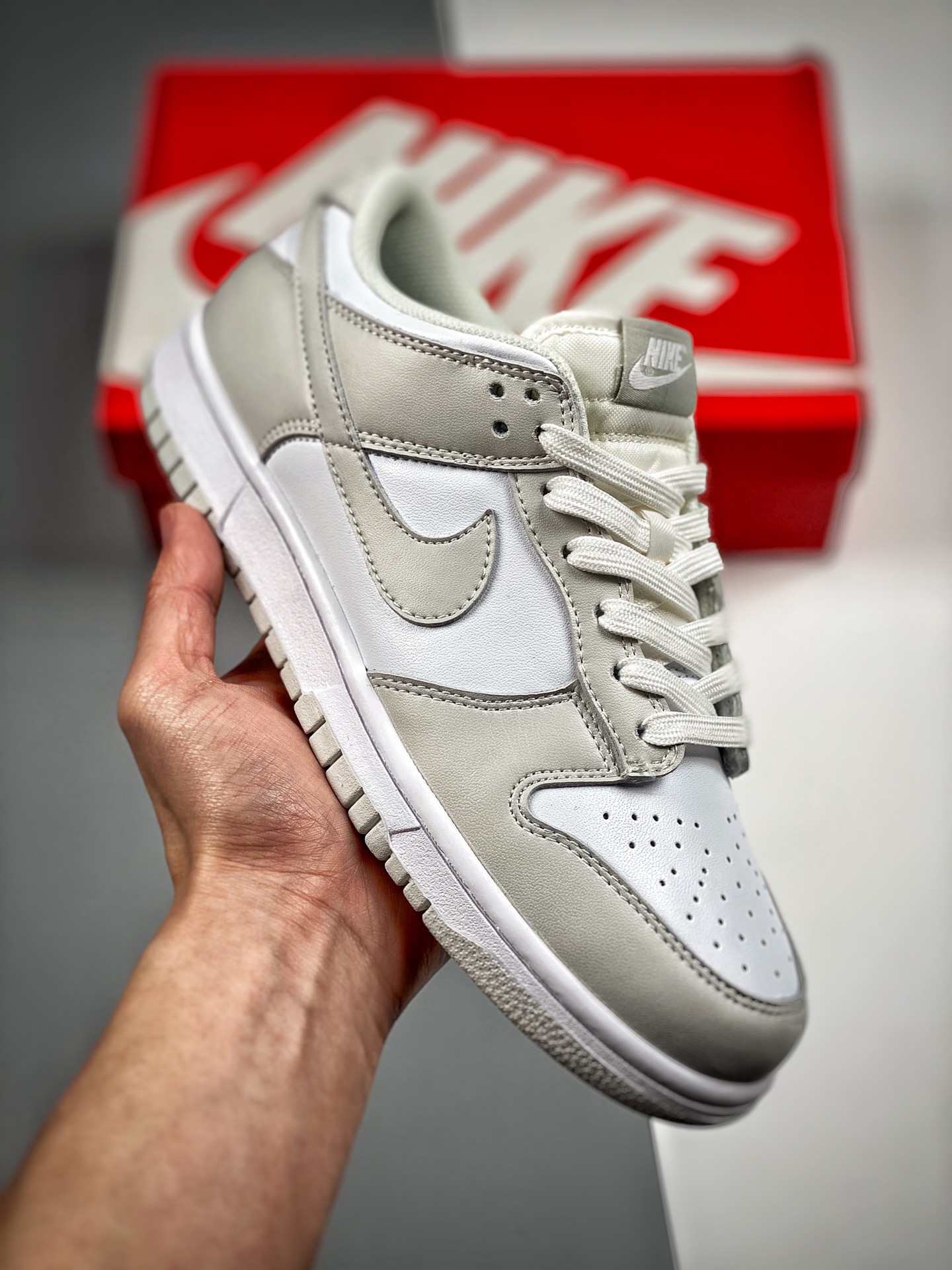 NK Dunk LOW Pro Blanco y gris Material de capa superior original Molde exclusivo Procesamiento por destilación Aporta u…