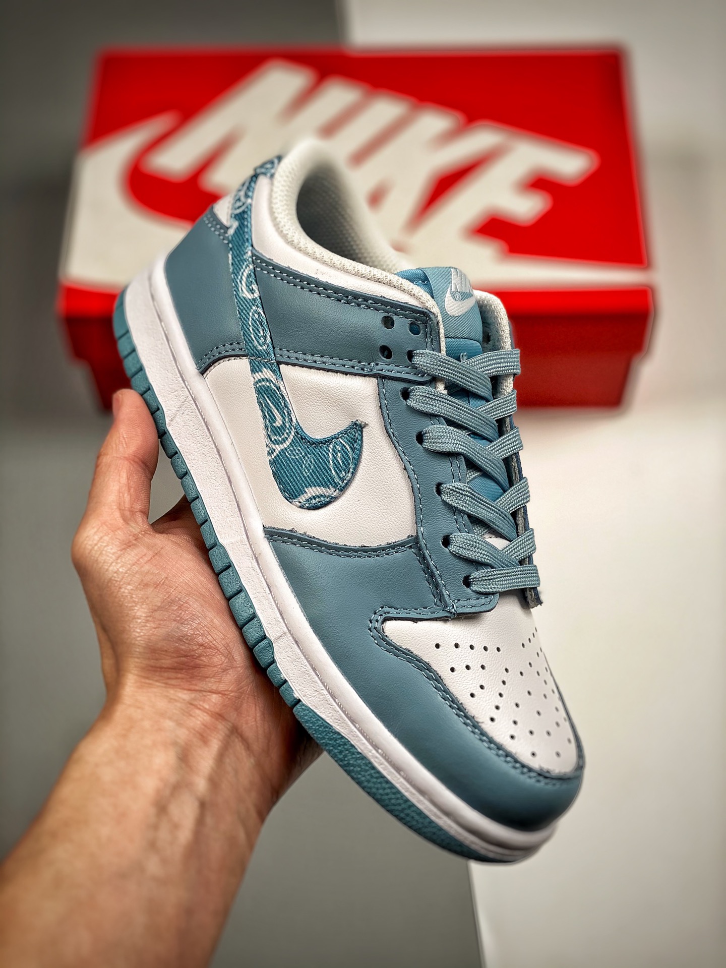 Nike Dunk Low Blue Paisley Azul y blanco Cachemira Gran fábrica de calidad pura original Fotos reales primer lanzamient…