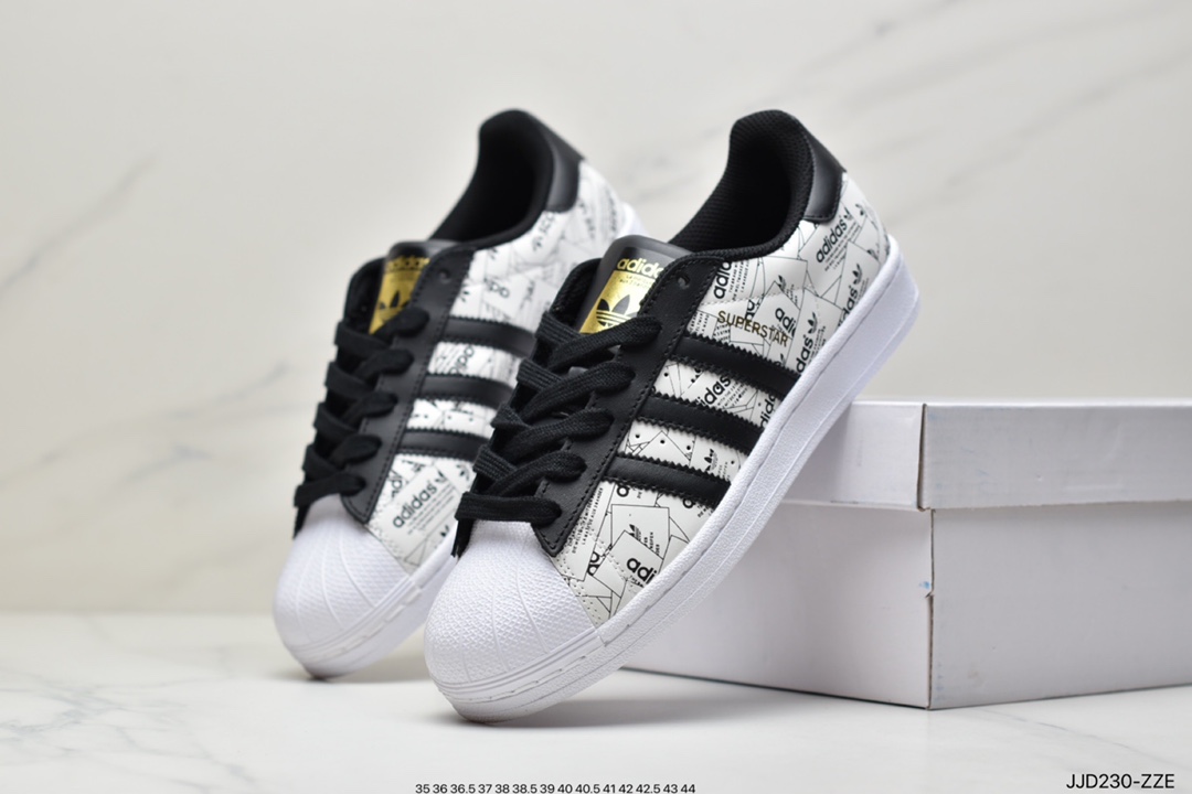 Originals Superstar ”White/Black/Gold” Shell Toe Classic Versatile Casual Sneakers