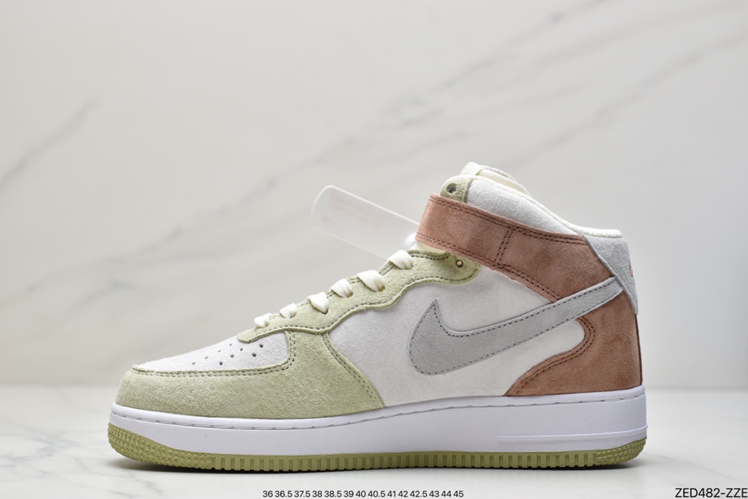 260 公司级耐克Nike Air Force 1 MID 07 浅绿灰原楦头原纸板 AL6896-558