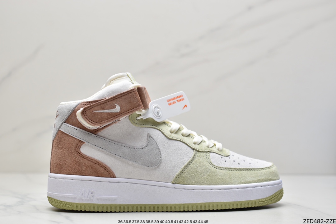 260 公司级耐克Nike Air Force 1 MID 07 浅绿灰原楦头原纸板 AL6896-558