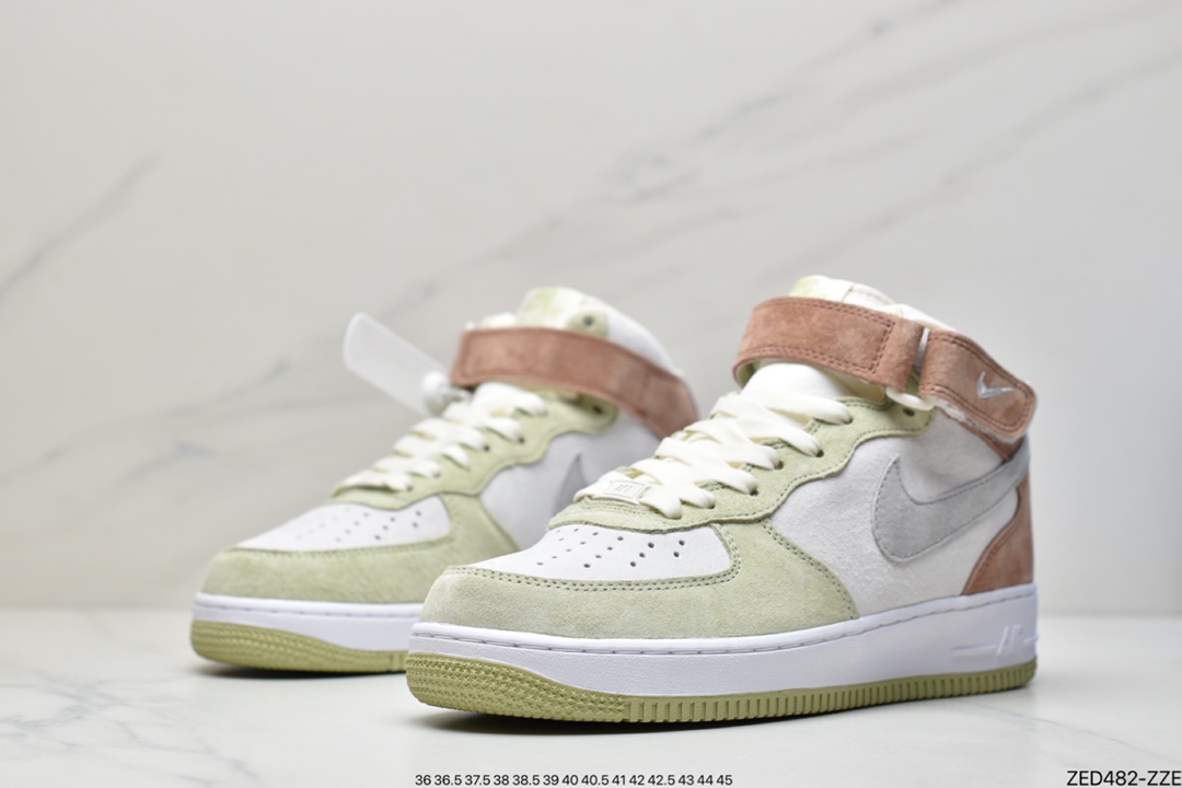 260 公司级耐克Nike Air Force 1 MID 07 浅绿灰原楦头原纸板 AL6896-558