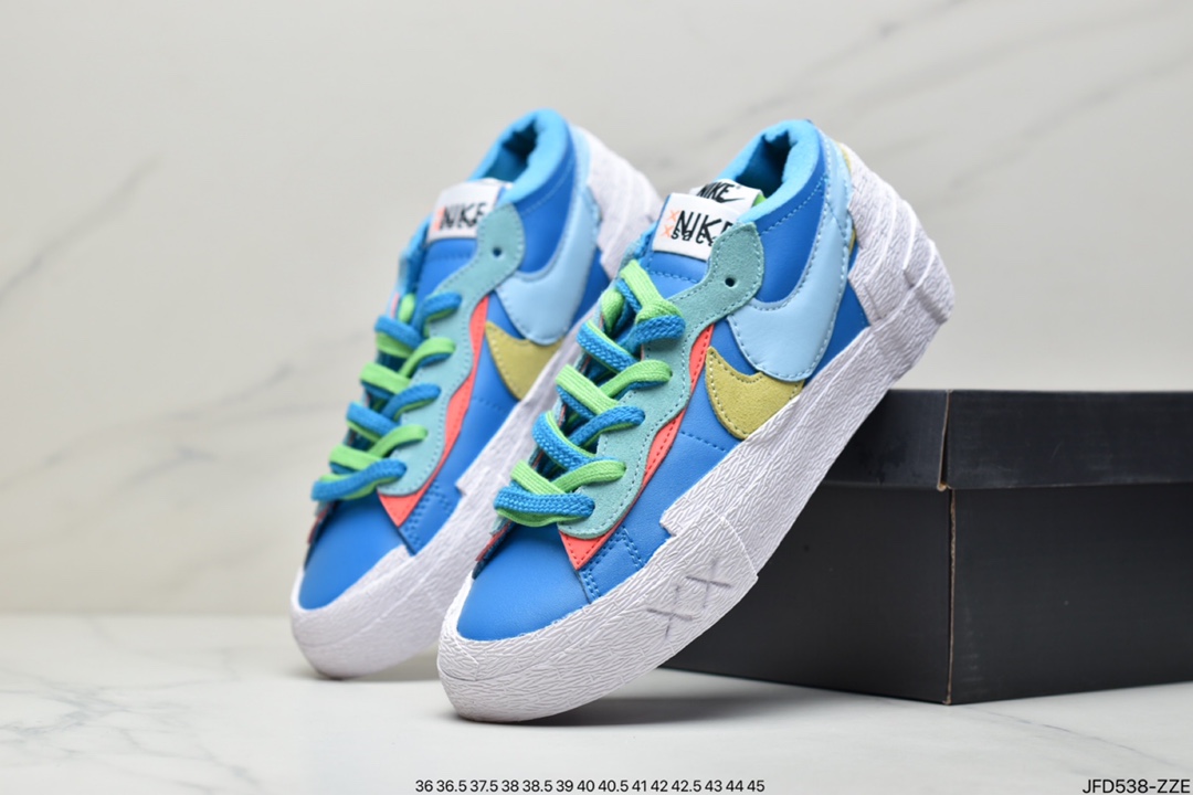 170 公司级联名日式解构美学品牌SACAI x Nike Blazer Low 重叠设计前卫开拓者低帮百搭板鞋DM7901