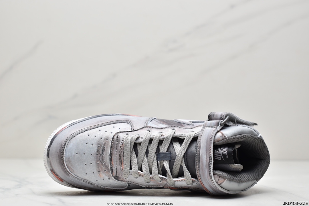 160 公司级耐克Nike Air Force 1’07 Mid ”Grey/Black”空军一号经典中帮百搭休闲运动板鞋CW7582-103