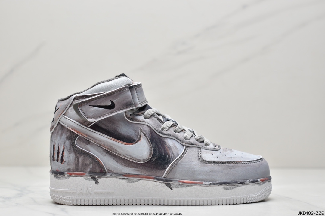 160 公司级耐克Nike Air Force 1’07 Mid ”Grey/Black”空军一号经典中帮百搭休闲运动板鞋CW7582-103