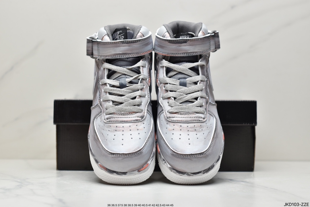 160 公司级耐克Nike Air Force 1’07 Mid ”Grey/Black”空军一号经典中帮百搭休闲运动板鞋CW7582-103