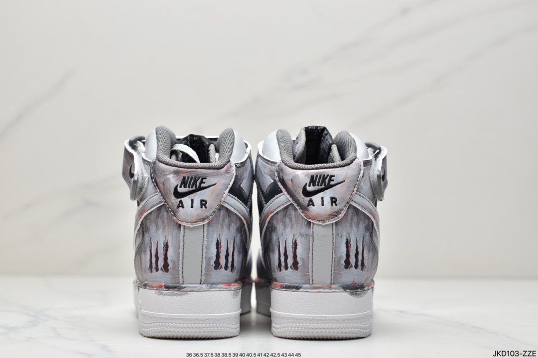 160 公司级耐克Nike Air Force 1’07 Mid ”Grey/Black”空军一号经典中帮百搭休闲运动板鞋CW7582-103