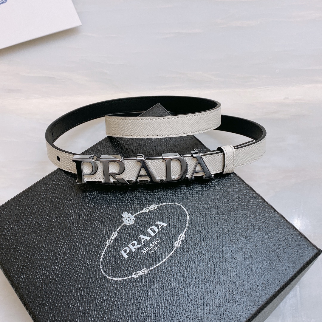 [Prada Belts]Prada PradaSaffron cross-grain calfskin 1.5cm thin and wide wais