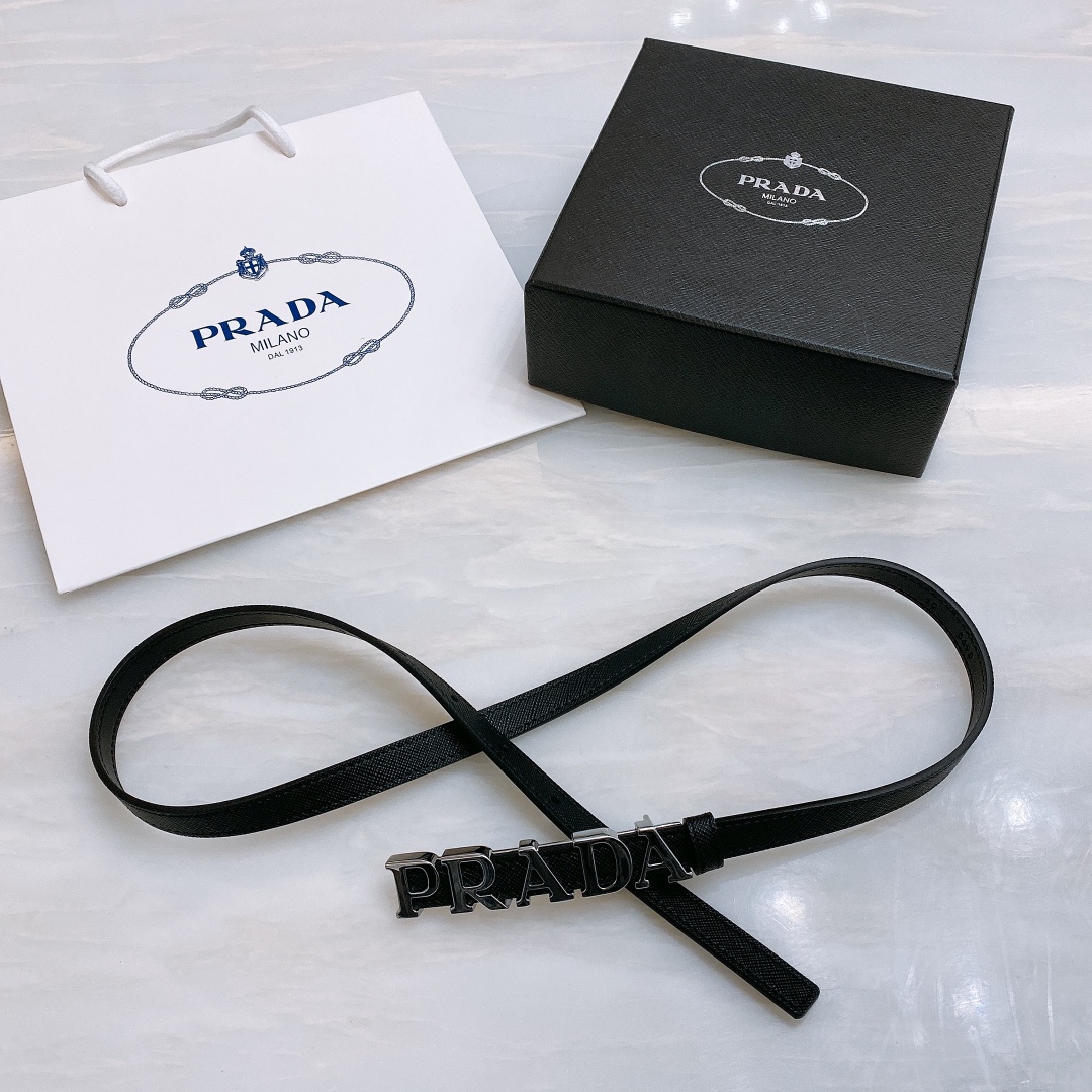 [Prada Belts]Prada PradaSaffron cross-grain calfskin 1.5cm thin and wide wais
