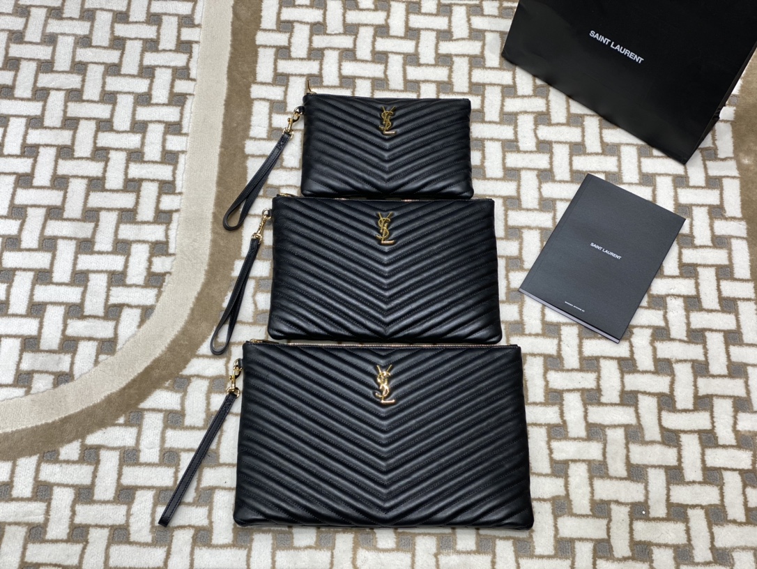 YSL MONOGRAM 24CM 小号手包 379039黑色/金扣