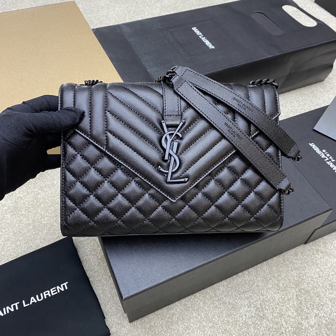 Yves Saint Laurent Copy
 Crossbody & Shoulder Bags Black Cowhide Genuine Leather Fashion Chains