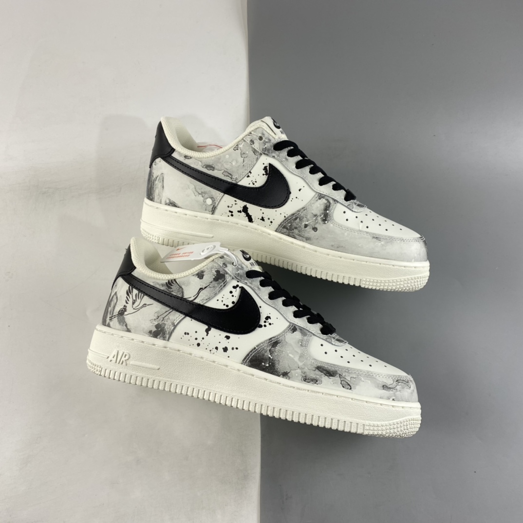 P260 NIKE Air Force 1’07 Low 山水墨画 空军一号中国风头层低帮休闲板鞋 BL1522-089