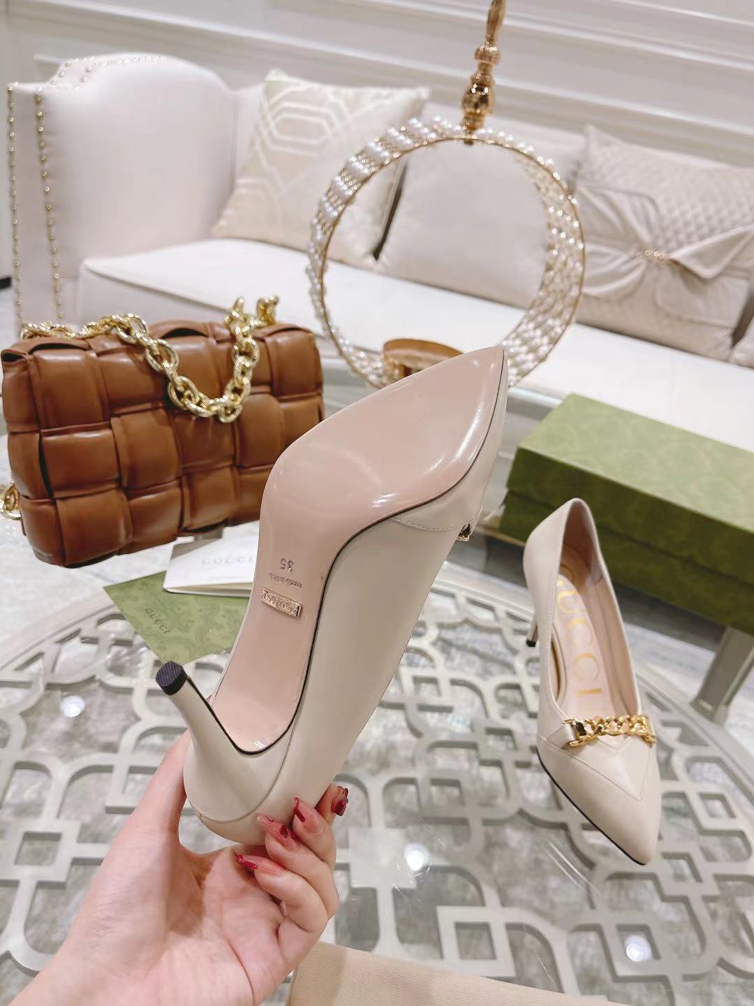 "Stock a largo plazo" Gucci Gucci modelos de explosión de la moda de primavera zapatos de boca poco 