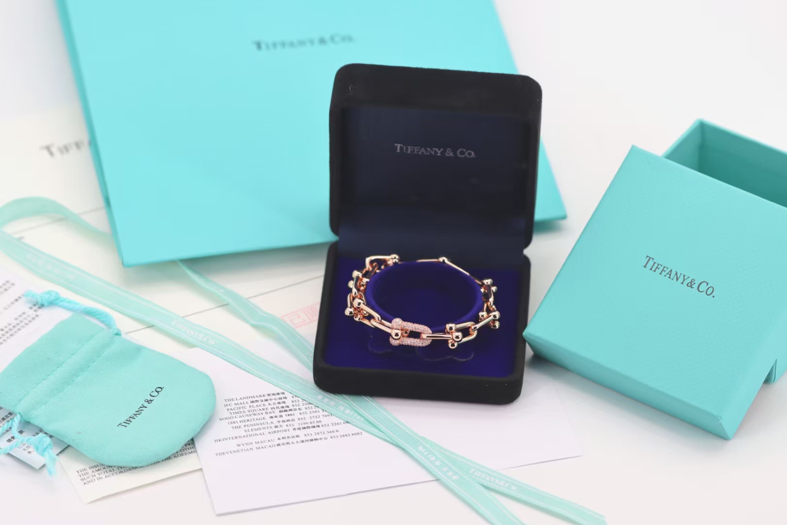 Tiffany & Co. Tiffany&co.hardwear系u形双链环竹节手链