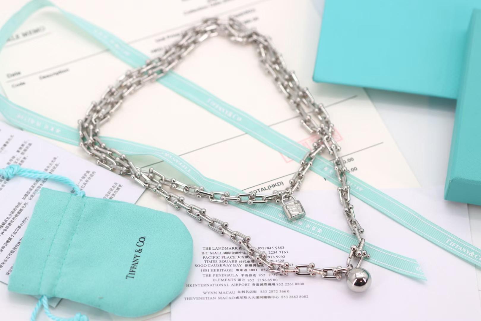 Tiffany & Co. Tiffany&Co. hardwear心锁圆球U型项链 90cm