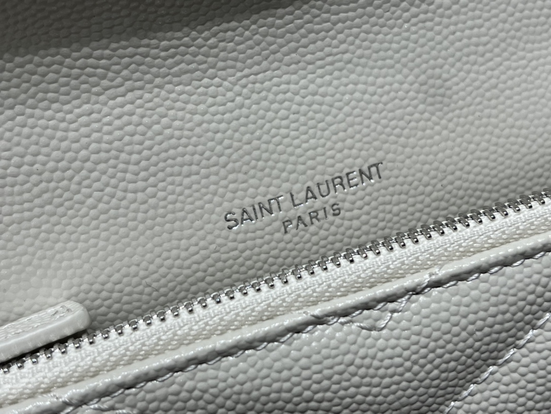 Saint laurent Ysl woc19小号信封包 393953白色银扣