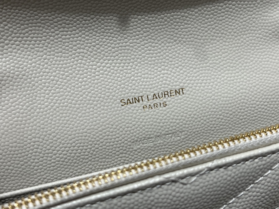 Saint laurent Ysl woc19小号信封包 393953白色金扣