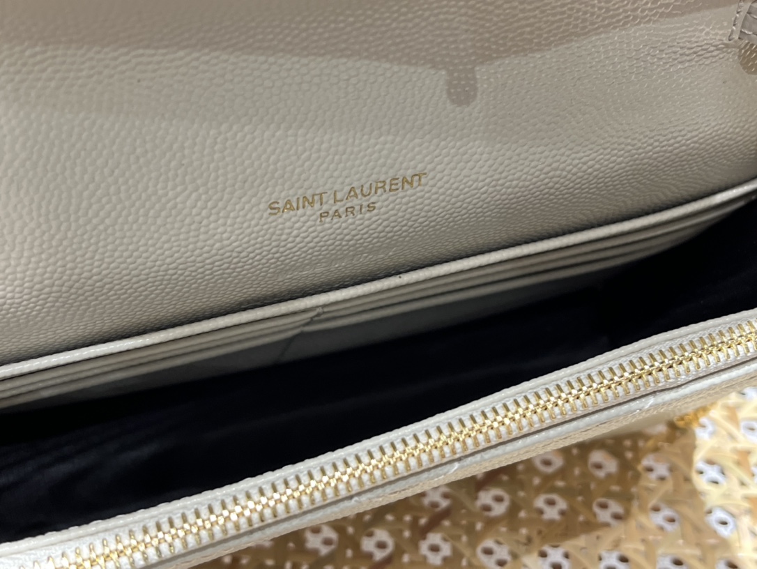 Saint laurent Ysl woc19小号信封包 393953白色金扣