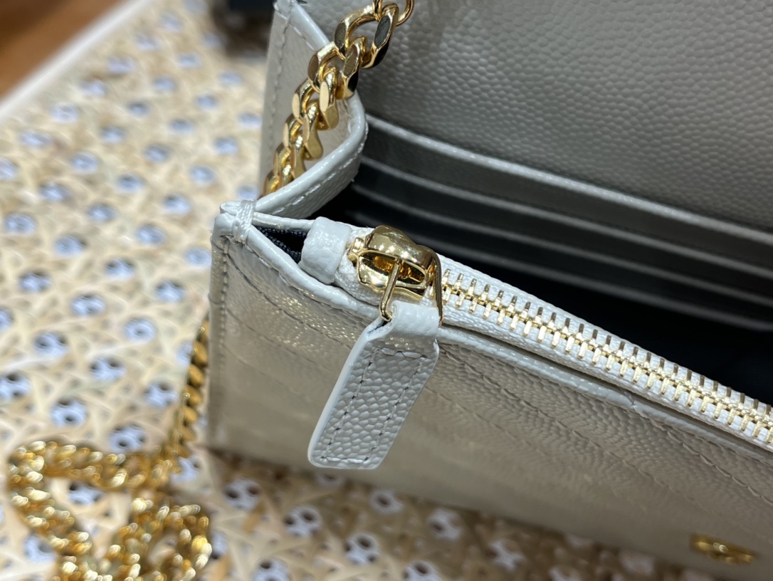 Saint laurent Ysl woc19小号信封包 393953白色金扣