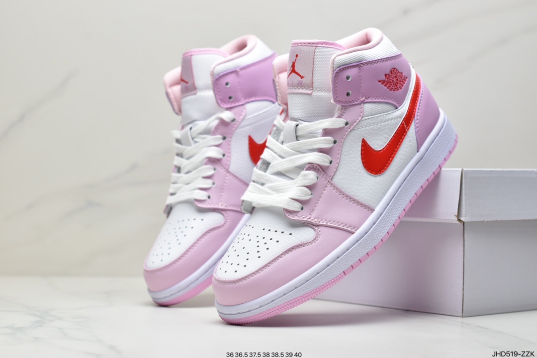 190 公司级 Air Jordan 1 Mid AJ1乔1白粉 优势推广DR0174-500