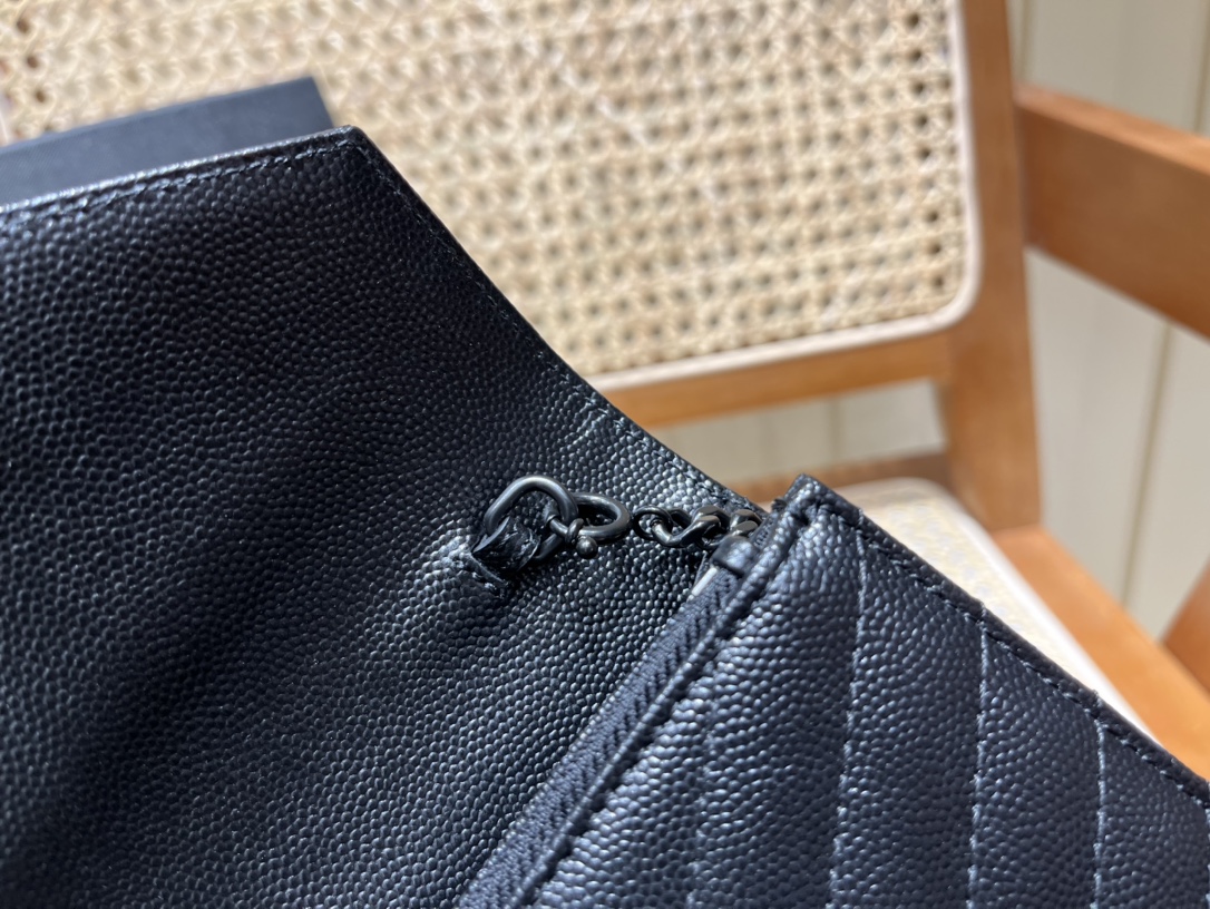 Saint laurent Ysl woc19小号信封包 393953黑色黑扣