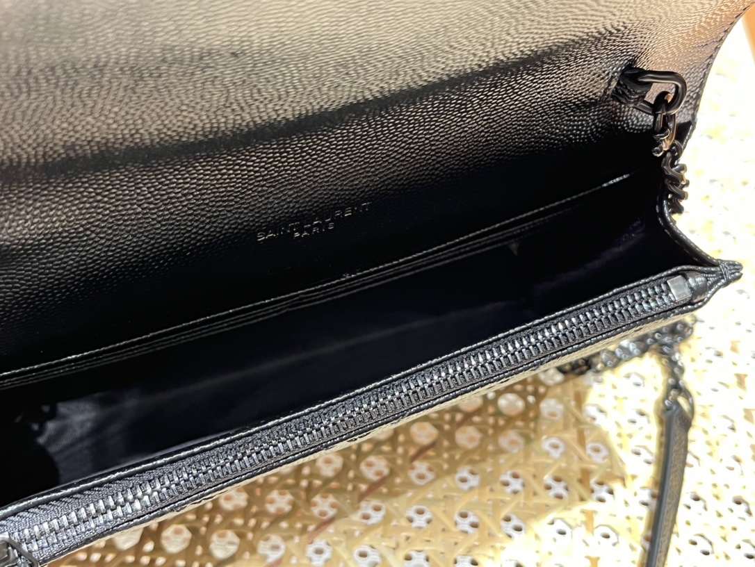 Saint laurent Ysl woc19小号信封包 393953黑色黑扣