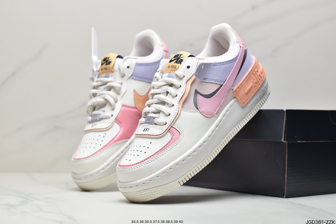 180 公司级耐克Nike Air Force 1 厚底新配色 马卡龙空军一号时尚休闲低帮板鞋DO6719-100