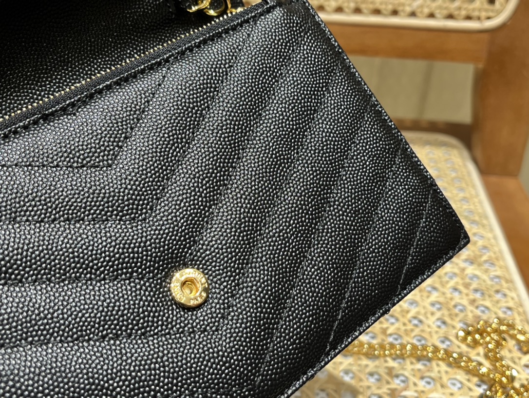 Saint laurent Ysl woc小号信封包 393953黑色金扣