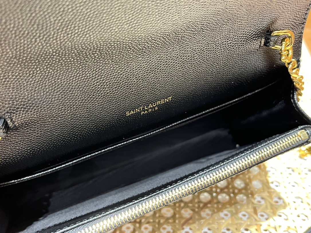 Saint laurent Ysl woc小号信封包 393953黑色金扣