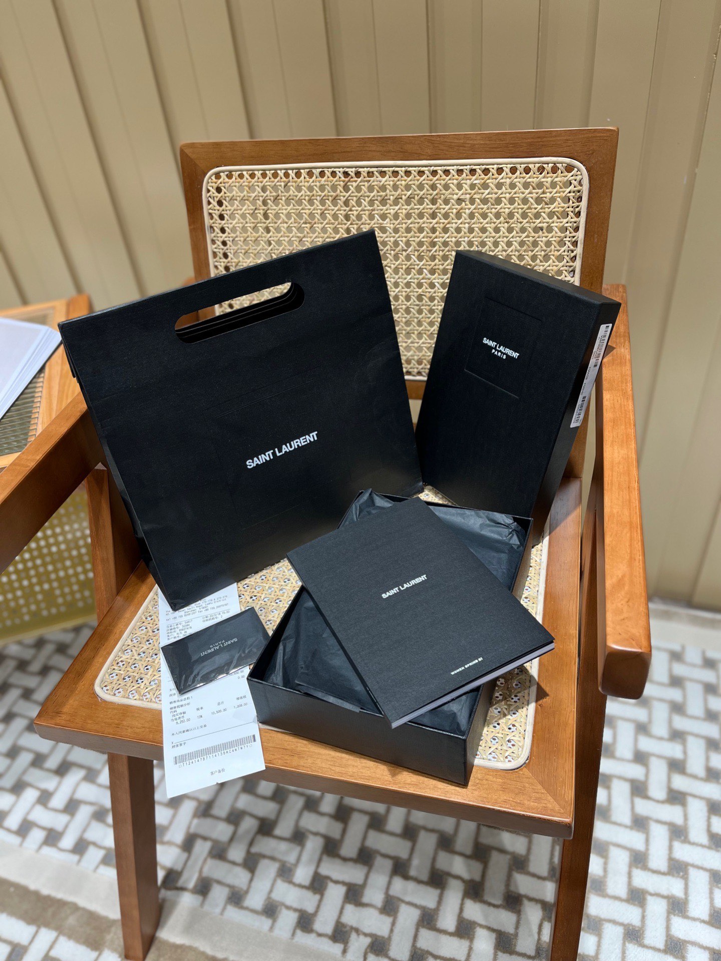 Saint laurent Ysl woc小号信封包 393953黑色金扣