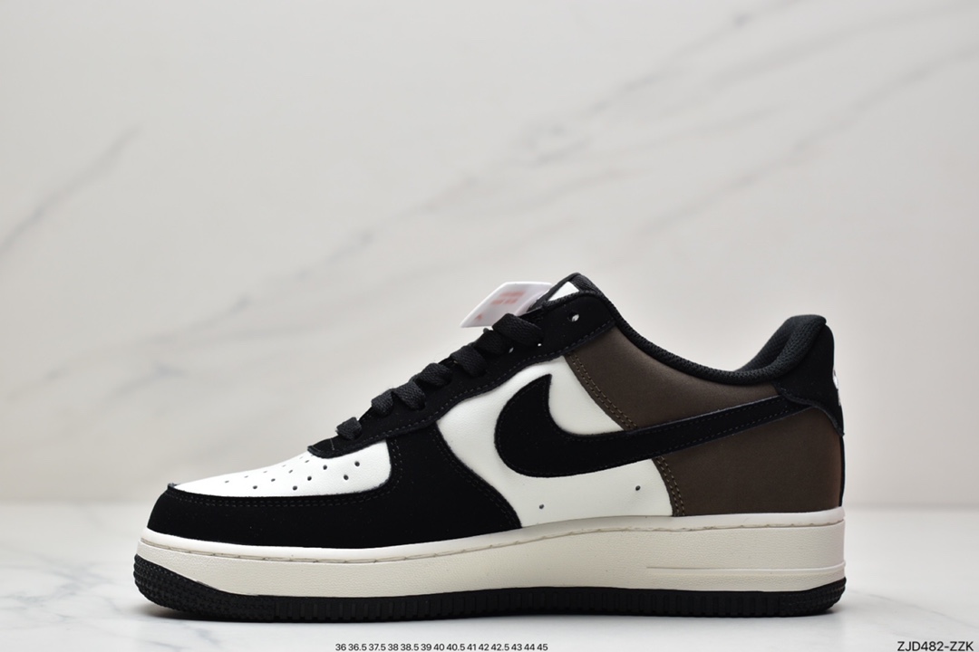 Nike Air Force 1 Low '07 Mocha Black Splicing Air Force One Low-Top Casual Sneakers YG5063-203