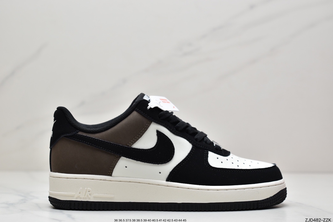 Nike Air Force 1 Low '07 Mocha Black Splicing Air Force One Low-Top Casual Sneakers YG5063-203