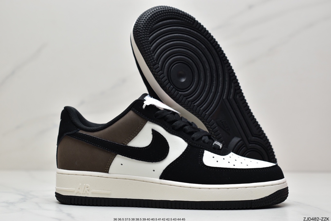 Nike Air Force 1 Low '07 Mocha Black Splicing Air Force One Low-Top Casual Sneakers YG5063-203