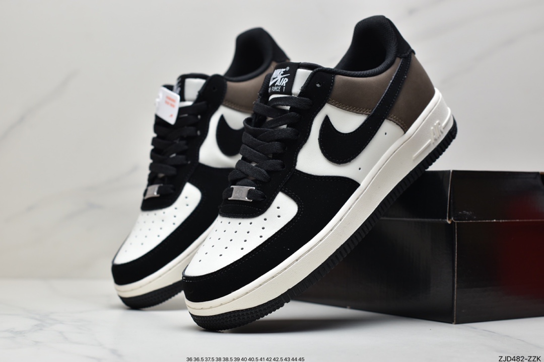 Nike Air Force 1 Low '07 Mocha Black Splicing Air Force One Low-Top Casual Sneakers YG5063-203