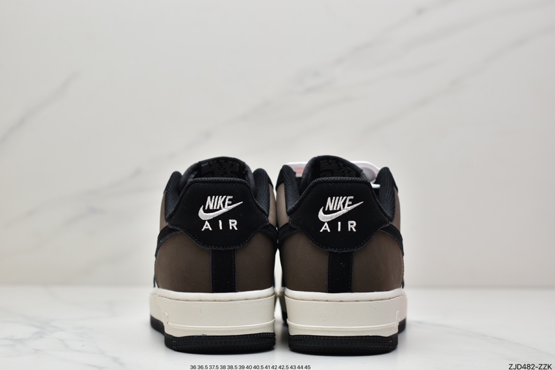 Nike Air Force 1 Low '07 Mocha Black Splicing Air Force One Low-Top Casual Sneakers YG5063-203